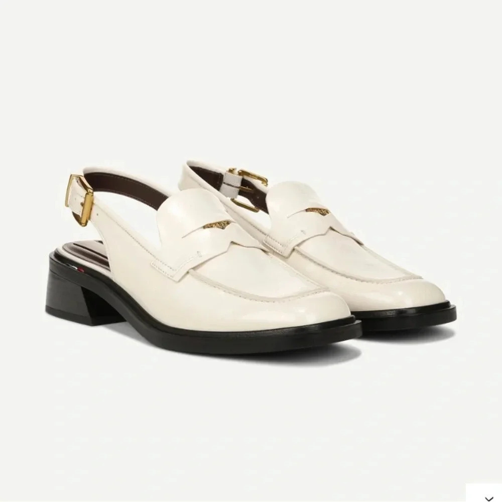 NEW Franco Sarto Giada Slingback Loafer Heel in Vanilla Sky (Cream) - 8